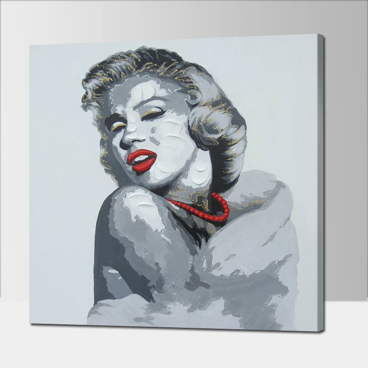 

2019 Handmade Dropshipping Heavy Texture oil painting Sexy Marilyn Monroe Canvas Painting Home Decoration Wall Art Pictures