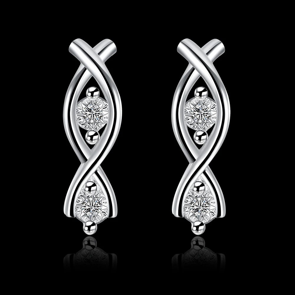 Pendiente pendenti купе серьги 2018 Белый циркония de pour femme плата marca famosa kpop gypsy радость Dahu
