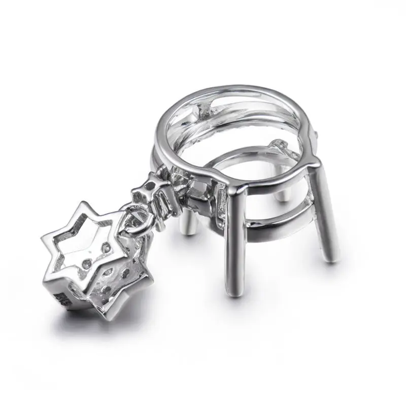 Ювелирные изделия 7x7 мм круглые подвески с натуральным бриллиантом в твердом 18