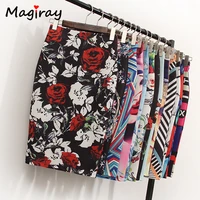 magiray floral print high waist pencil skirt fashion bodycon skirts womens summer 2020 knee length elastic saia 23 colors c574