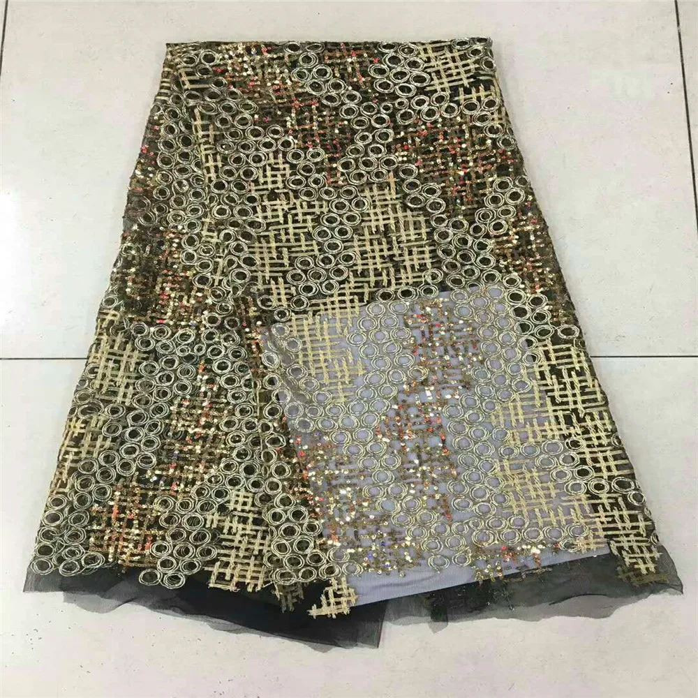 Luxury african lace fabric high quality french guipure 2018 new arrival sequins for party H352-1 | Дом и сад