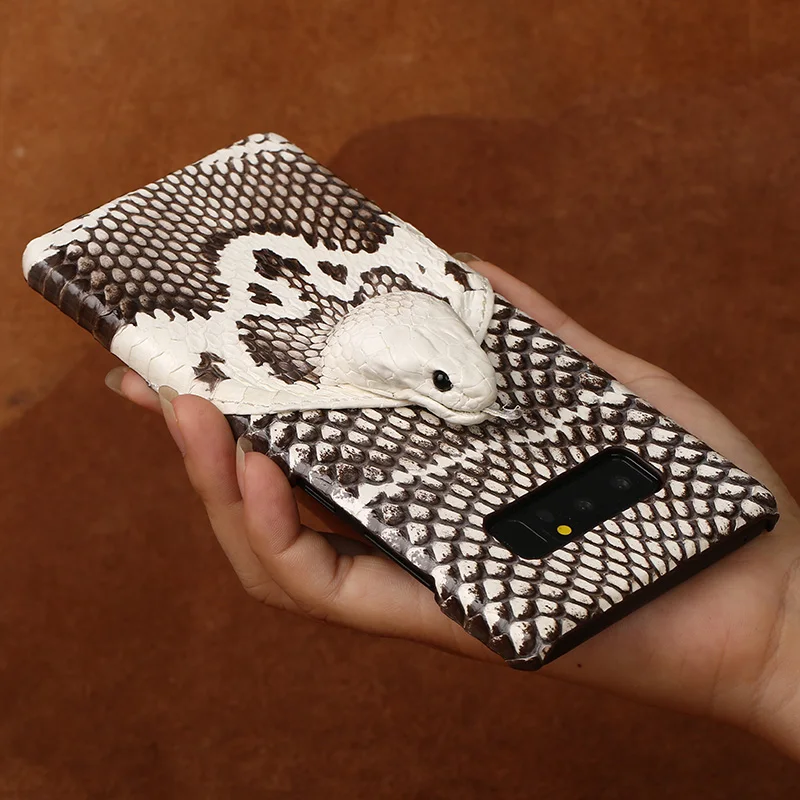 

JUNDONG brand phone case real snake head back cover phone shell For Samsung Galaxy Note 8 full manual custom processing