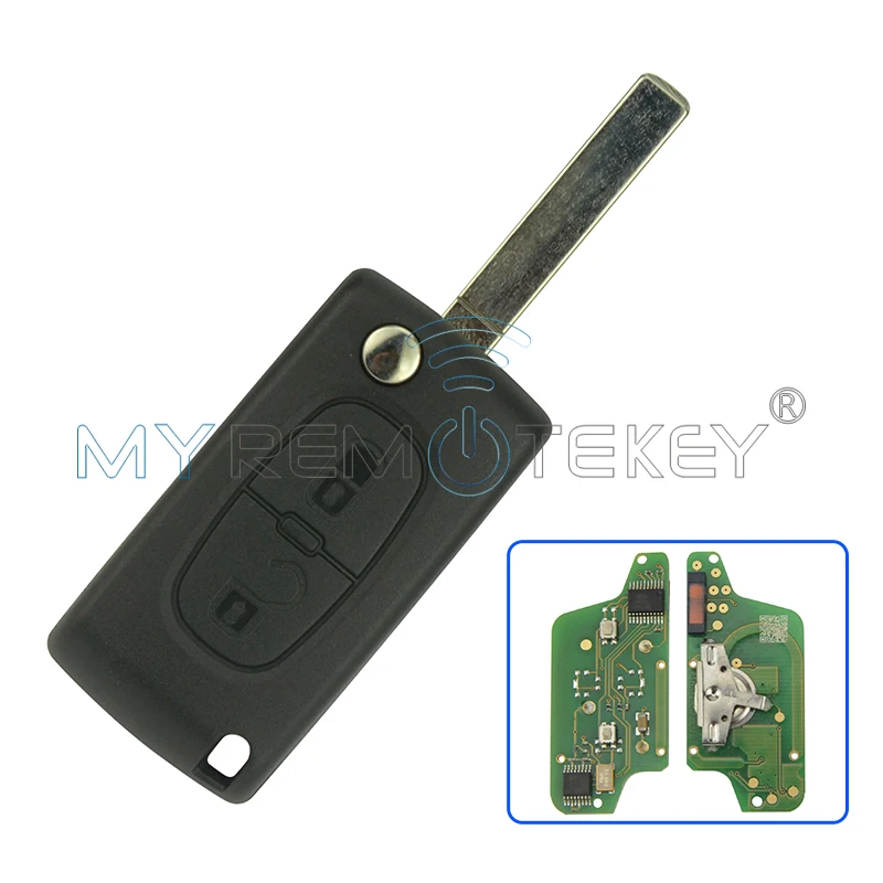 CE0523 флип дистанционный ключ для Citroen peugeot ключ 2 кнопки 433 МГц VA2 PCF7941 электронная схемная плата remtekey