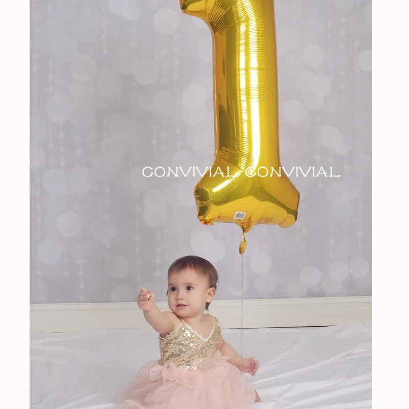 17 шт. 1 Year Old Фольга на день рождения воздушные шары Baby Shower вечерние украшения для