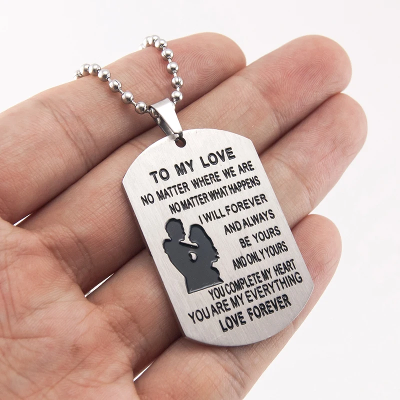 

Simsimi Family Gift necklace TO MY love series for Son/daughter/lover/sister/dad/mum Stainless Steel Pendant Necklaces
