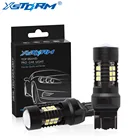 2 шт., светодиодная лампа T20 7440 7443 SRCK W21W W215W Led 21 3030SMD, автоматический реверсивный резервный ДХО, автомобильный указатель поворота, белый, желтый, янтарный, красный