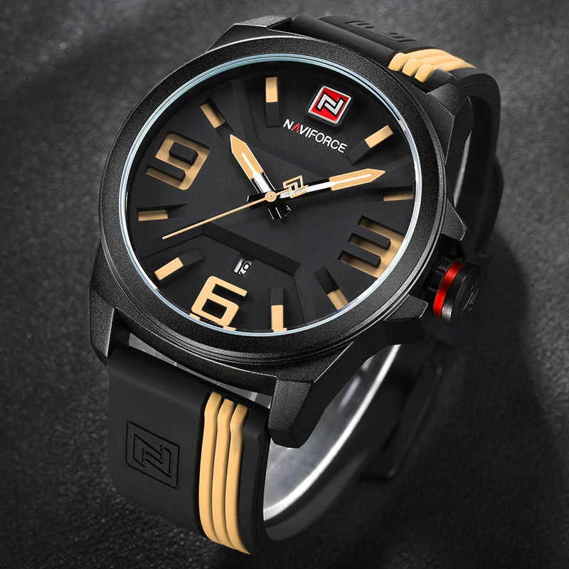 Новинка 2017 года NAVIFORCE бренд для мужчин модные повседневное Спорт часы 3D уход за