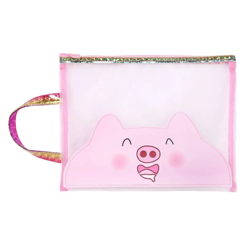 

A4 Cute Pig Document Bag Zipper File Folder Holder Portable Test Paper Pencil Case Student Stationery Creative Gift