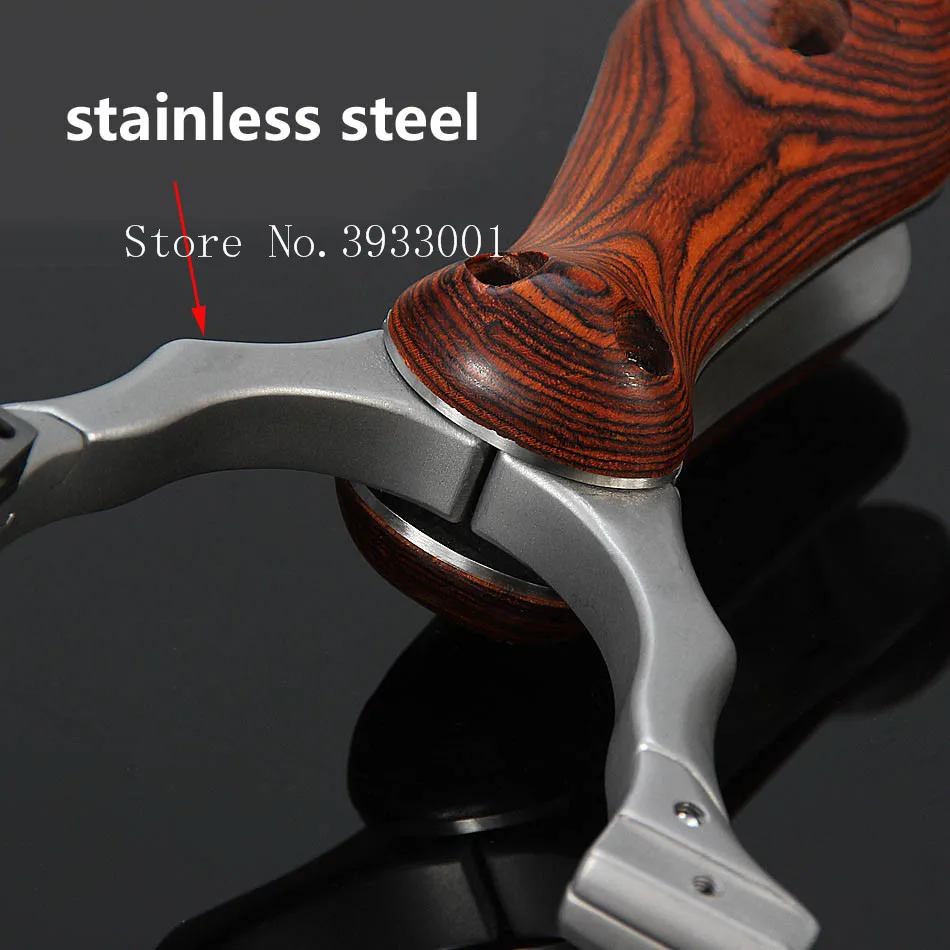 

Stainless Stainless Steel Metal Slingshot Catapult Sling Shot Marble Outdoor Hunting Accessories with Powerful Rubber Band