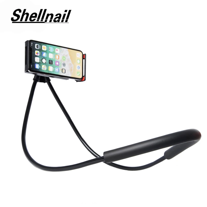 

SHELLNAIL Lazy Neck Phone Holder Stand for iPhone Universal Cell Phone Desk Mount Bracket Flexible Bed Desk Table Clip Holders