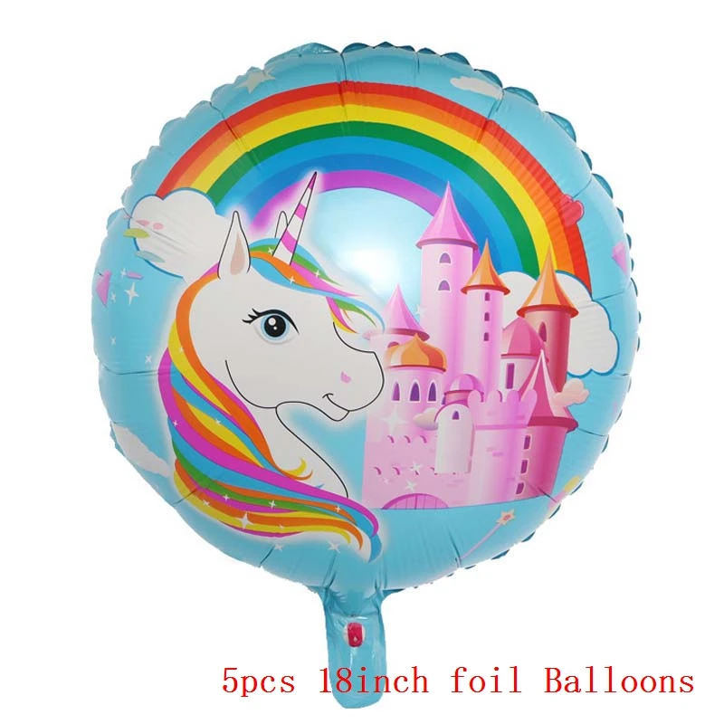 5pc 18inch balloon10 Гигантский единорог воздушные шары гелиевый шар детский день рождения украшение Волшебный Единорог шагающий шар - Цвет: 5pc 18inch balloon10