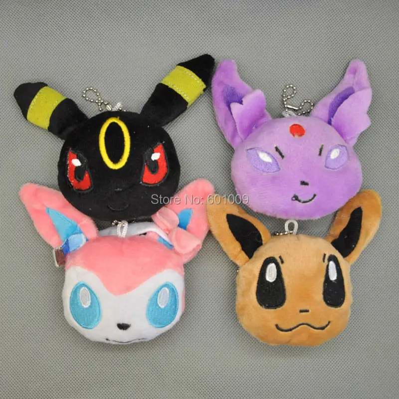 Новинка 4 стиля плюшевые брелоки Серебристый Брелок дюйма PCXB|plush eevee|espeon umbreonespeon