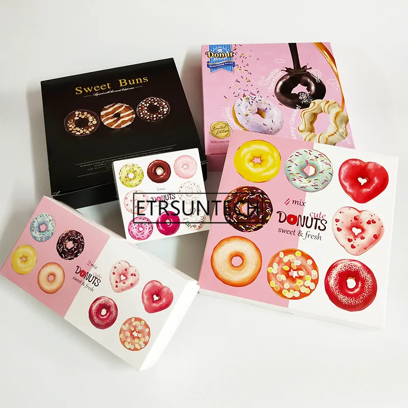 200 шт. бумажная коробка с одним пончиком для детского праздника подарочные