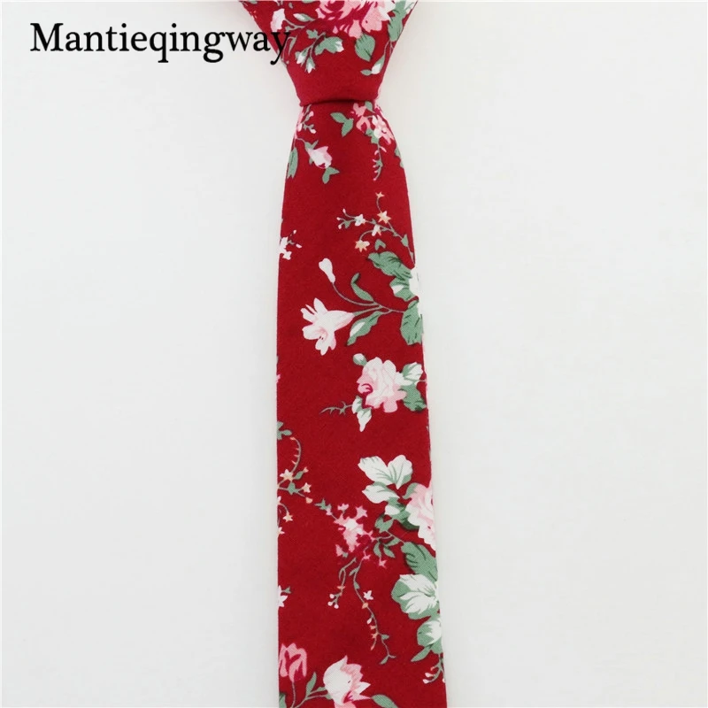 Mantieqingway 6 см Бизнес жених свадебные цветочные галстуки хлопок для мужчин печати
