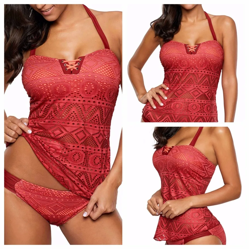 2019 сексуальный купальник бикини Женский винтажный сетчатый с пуш ап два предмета