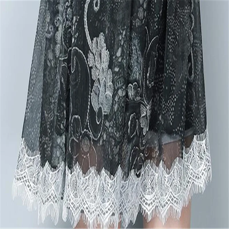 Женский летний Свободный шифон сексуальный кружевной цветочный принт плюс