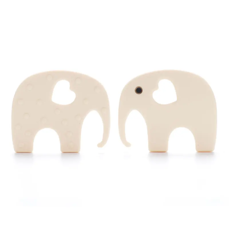 Mordedor de elefante de silicona, collar suave para dentici&oacute;n de beb&eacute;, juguetes para masticar, cuentas de silicona para beb&eacute;, joyer&iacute;a de silicona de alta calidad, 1 ud.-1