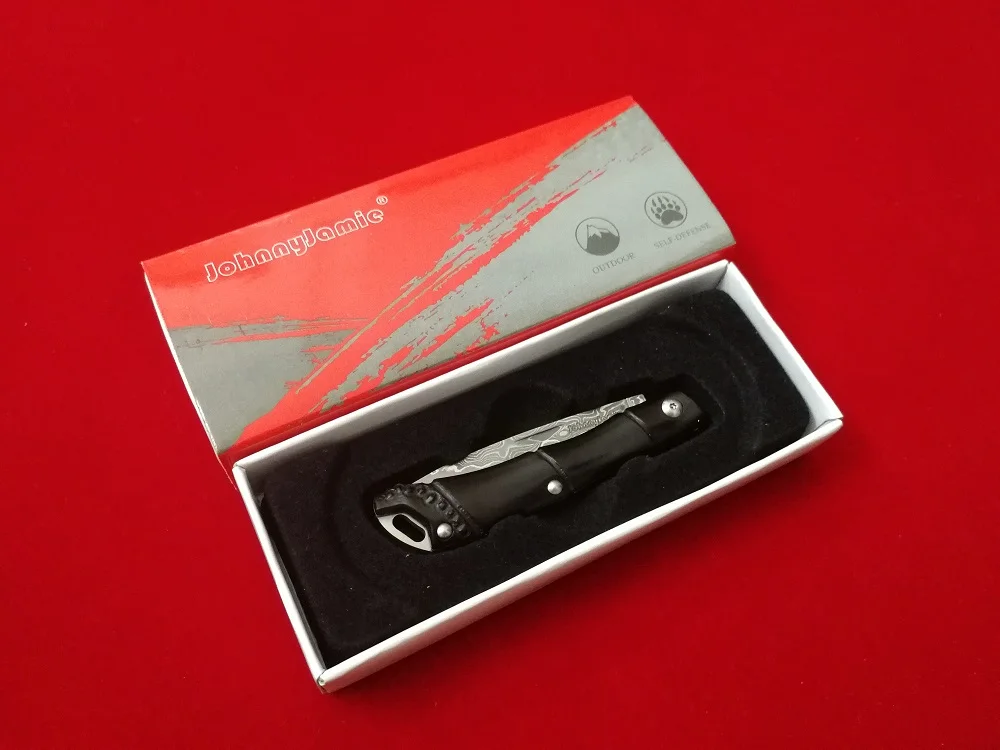 Фирма jonnyjamie UK PEN1 карманный нож складное лезвие VG10 Дамасская сталь с черной эбеновой ручкой резьба по дереву мини EDC нож s