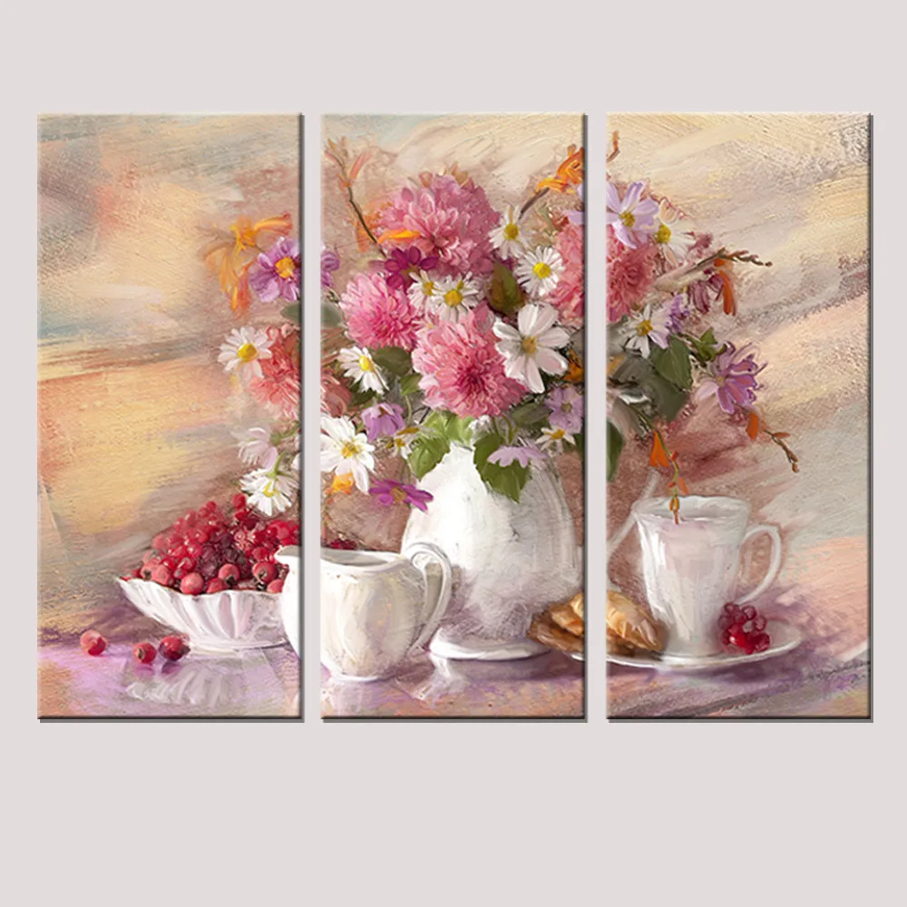 

Unframed Canvas Painting Flower on Vase modular pictures Print and Poster Cuadros Home Decoration Wall Art Painting for Living R