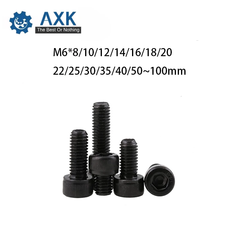Винтовые болты головка крышка Шестигранная легированная сталь черный мм машина