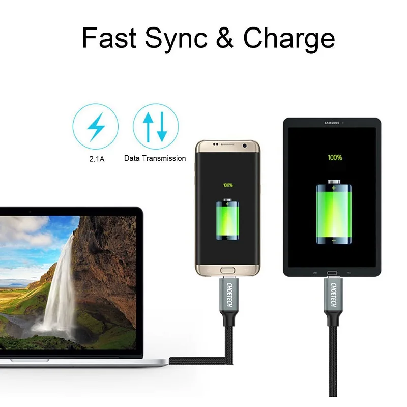 CHOETECH usb type C кабель 0 5 м Быстрая зарядка Usb 3 для samsung Galaxy S8 USB Xiaomi Mi кабели huawei|Кабели