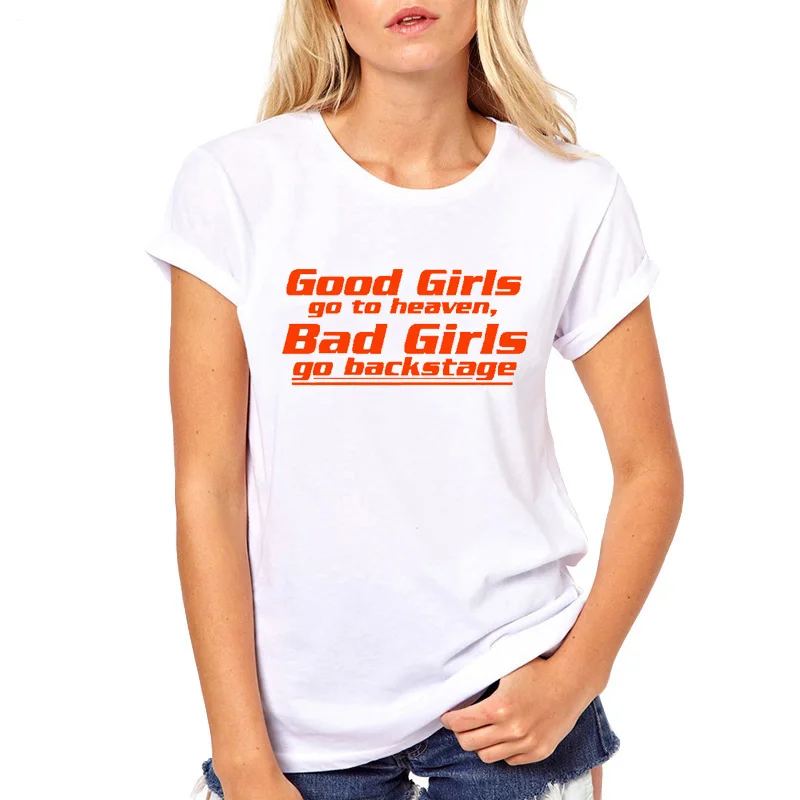 Футболка женская футболка хорошие девочки отправляются на небеса camiseta mujer Bad Girls Go