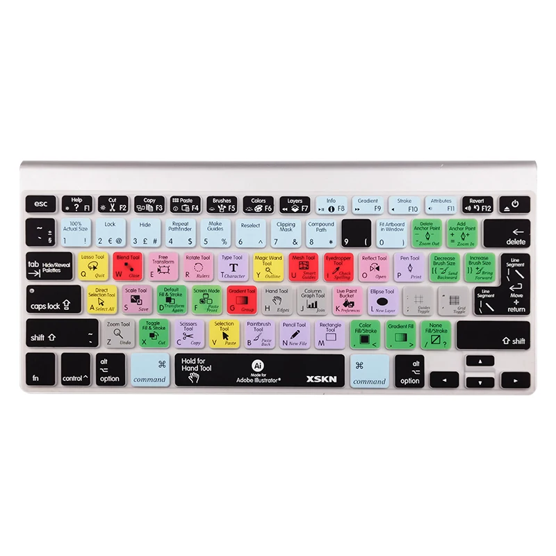 

XSKN AI Shortcut Keyboard Cover for Macbook, for Illustrator Hotkeys Silicone Keyboard Protector for Macbook, US&European