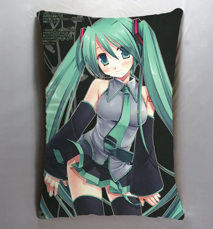 Зеленый Аниме Манга Мику Хацунэ VOCALOID 40*60 см чехол для подушки сиденья постельные принадлежности подушки 004 - Цвет: Зеленый