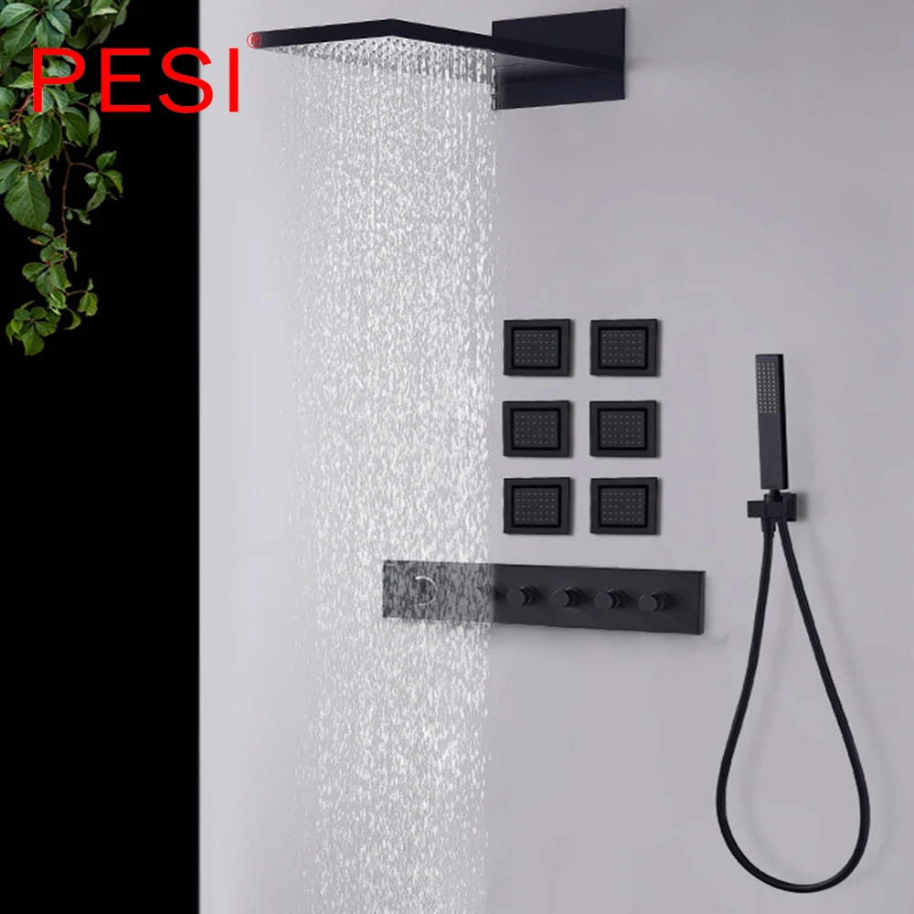 Роскошный полностью Твердый латунный настенный водопад для ванной комнаты с 5