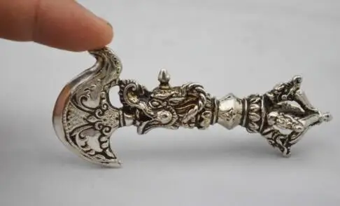 YM 304 тибетская Серебряная буддистская дорье Ax Phurpa Pestle Vajra подвеска