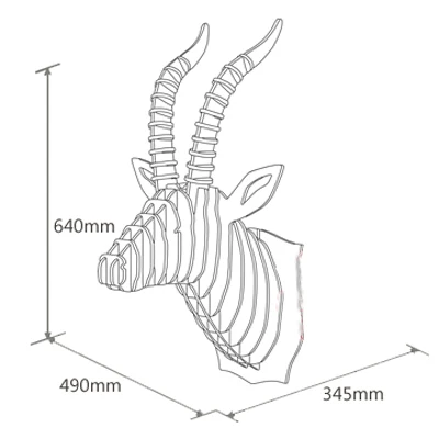 Высококачественная искусственная 3D головоломка в виде головы козы 64 см|home