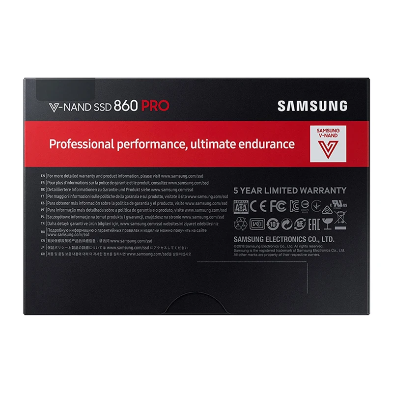 Samsung SSD 860 PRO 2 5 дюймов SATA III Внутренний твердотельный диск 256 ГБ 512 1 ТБ для