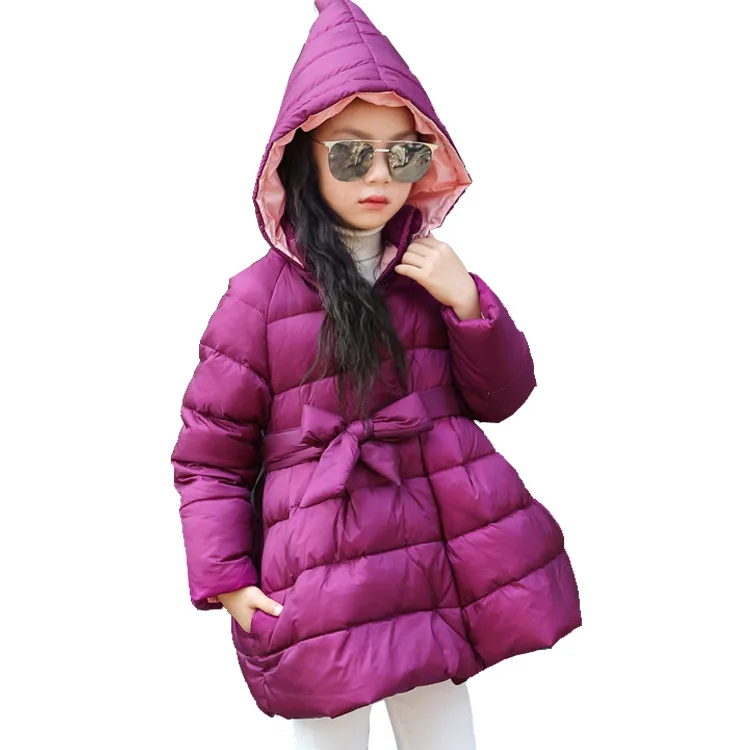 2017 зимняя детская длинная утка вниз и парки пуховик для девочек куртки пальто