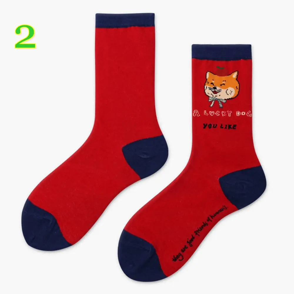 2019 зимние теплые модные женские носки унисекс в стиле ретро с необычным рисунком