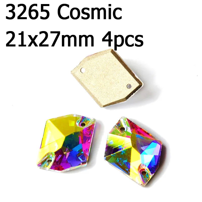 Cosmic 21x27mm 4pcs Кристалл AB пришить стразы различные Стразы радужные бусины Стразы для шитья ювелирных изделий платье гимнастика украшения одежды - Цвет: Cosmic 21x27mm 4pcs