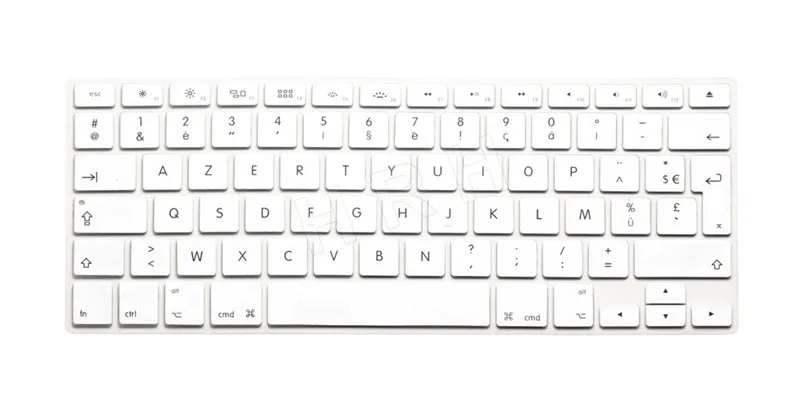 Silver HRH Горячая AZERTY мягкий французский силиконовый чехол для клавиатуры для Mac Book Air Pro 13 1" 17" с дисплеем retina Версия ЕС - Цвет: Silver