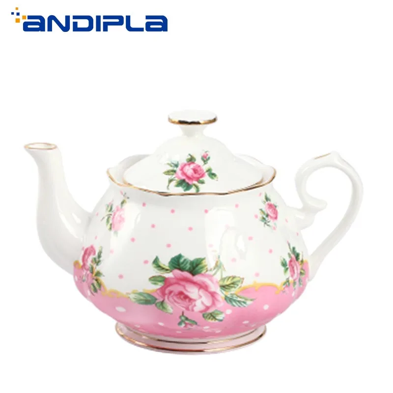 570 ml Fashion Bone china Milk Coffee Pot Ceramic Flower Teapot Rose Pattern Kettle Office Home Drinkware Creative Wedding Gifts | Дом и сад