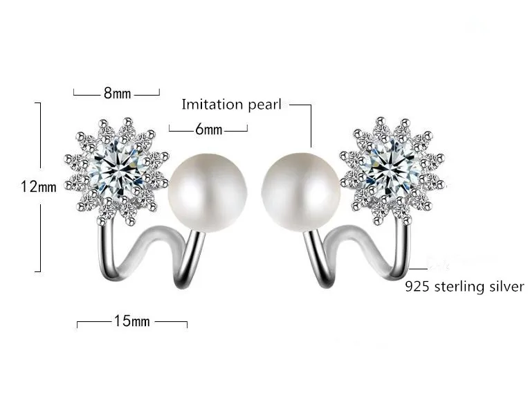 Женские серьги-гвоздики с жемчугом серебро 30% пробы | Украшения и аксессуары