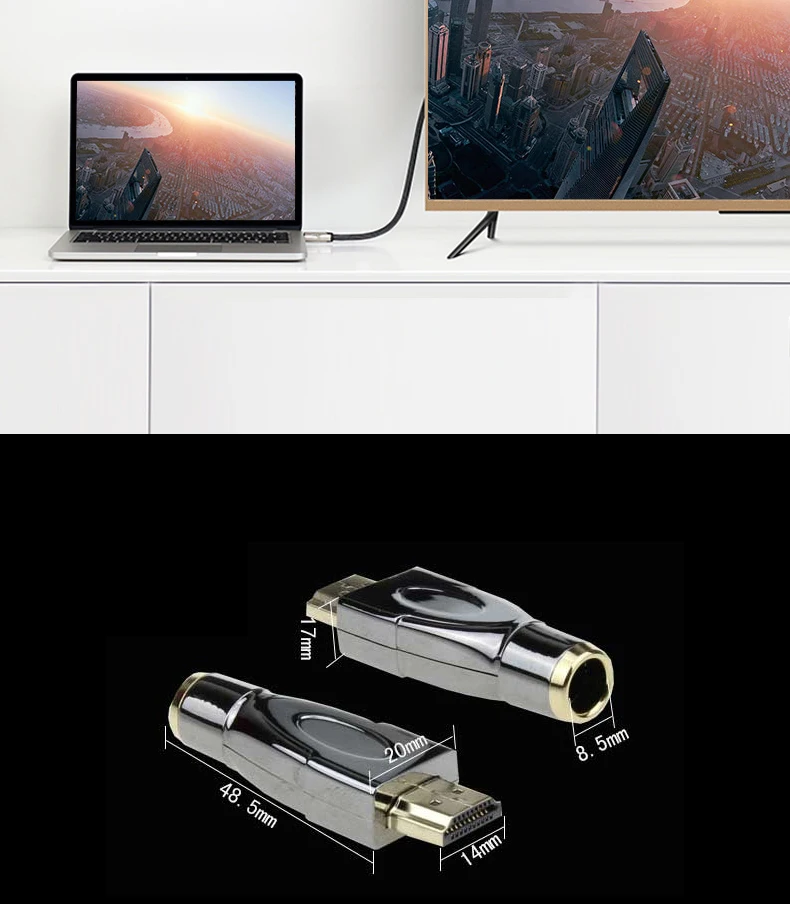 HDMI высокоскоростной кабель Позолоченный разъем HDMI 2,0 соединитель DIY HD Кабельный соединитель компьютерный ТВ Штекер