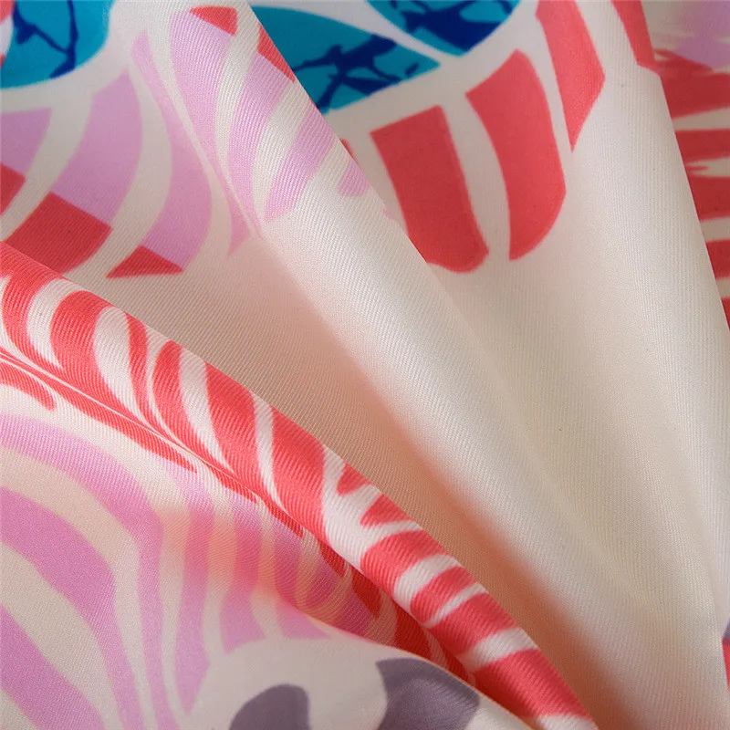 POBING Fashion Women Scarf Indian Leaves Hijab Silk Satin Shawl Scarfs Foulard Square Head Scarves Office Lady Wraps 60*60CM |