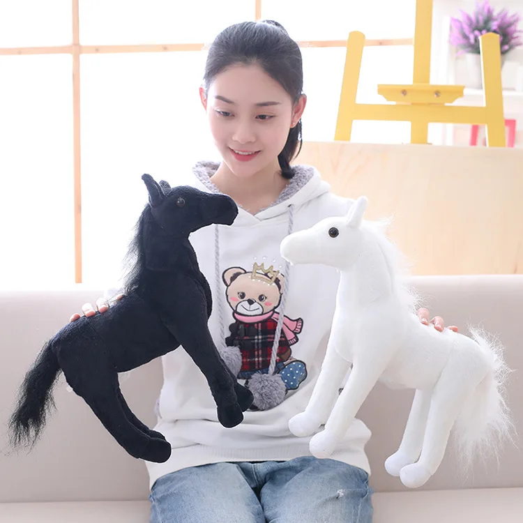

cartoon horse plush toy about 35cm lovely horse soft doll Christmas gift s2341