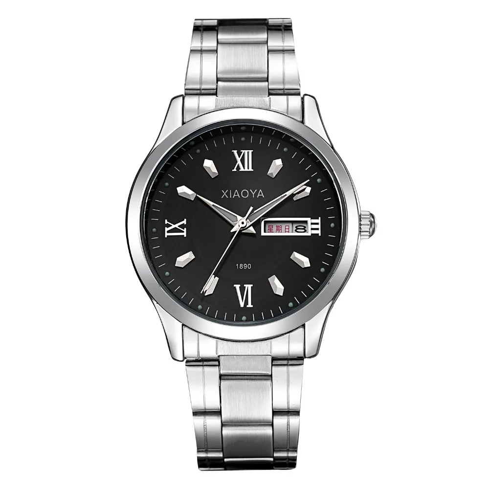 Мужские часы браслет роскошные Брендовые мужские кварцевые с календарем