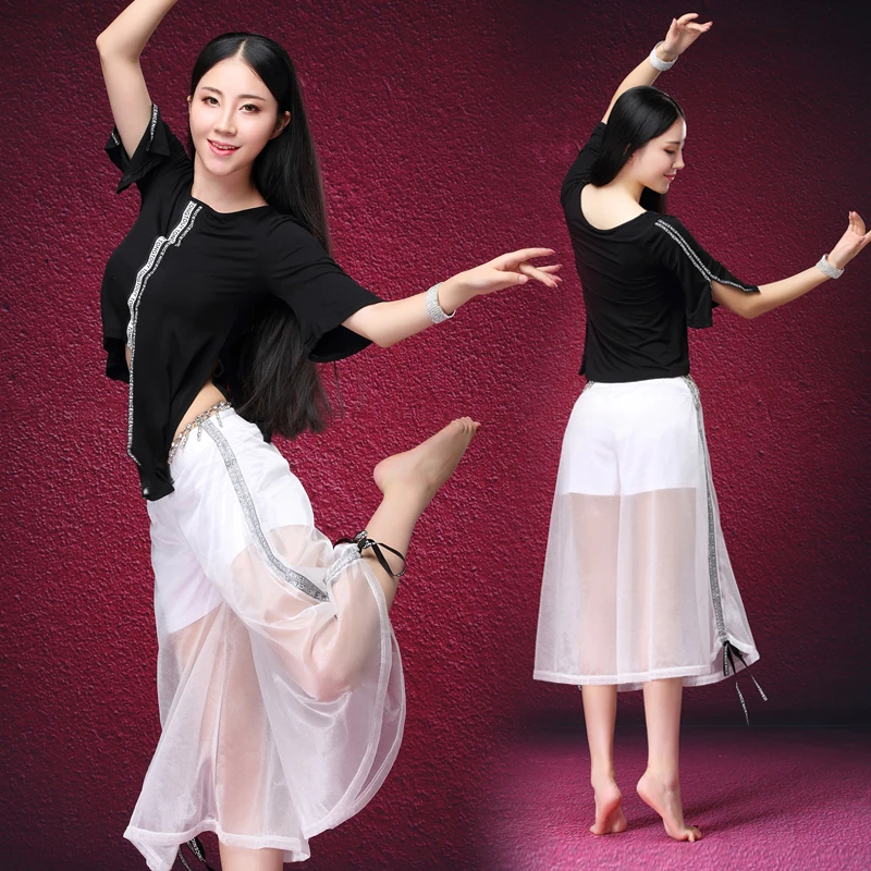 Женская Восточная танцевальная одежда укороченные топы и расклешенные брюки