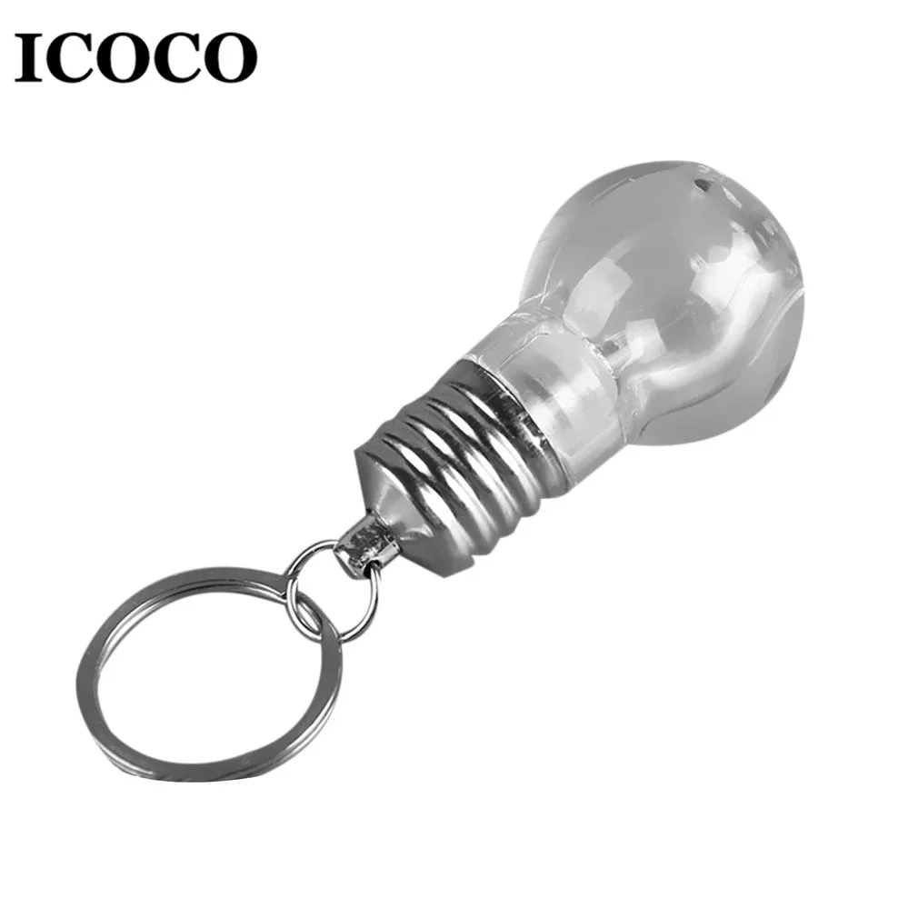 ICOCO Забавный брелок со светодиодной лампой яркая вспышка спиральная цепочка для