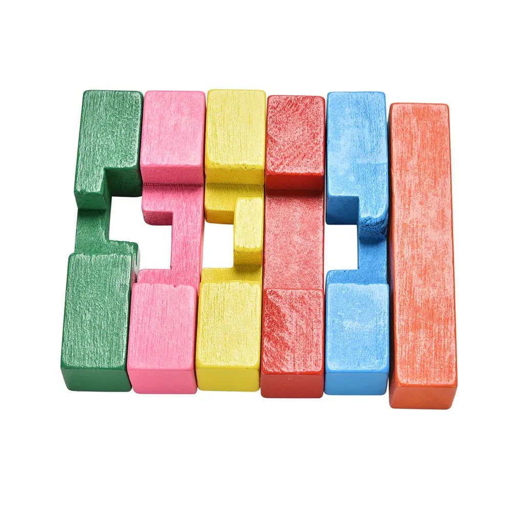 

1Set/6Pcs Interactive Toys Games Toy Multi-Colored Wooden Kong Lock Adult & Children Educational 7cm*7cm*7cm/2.7"*2.7"*2.7