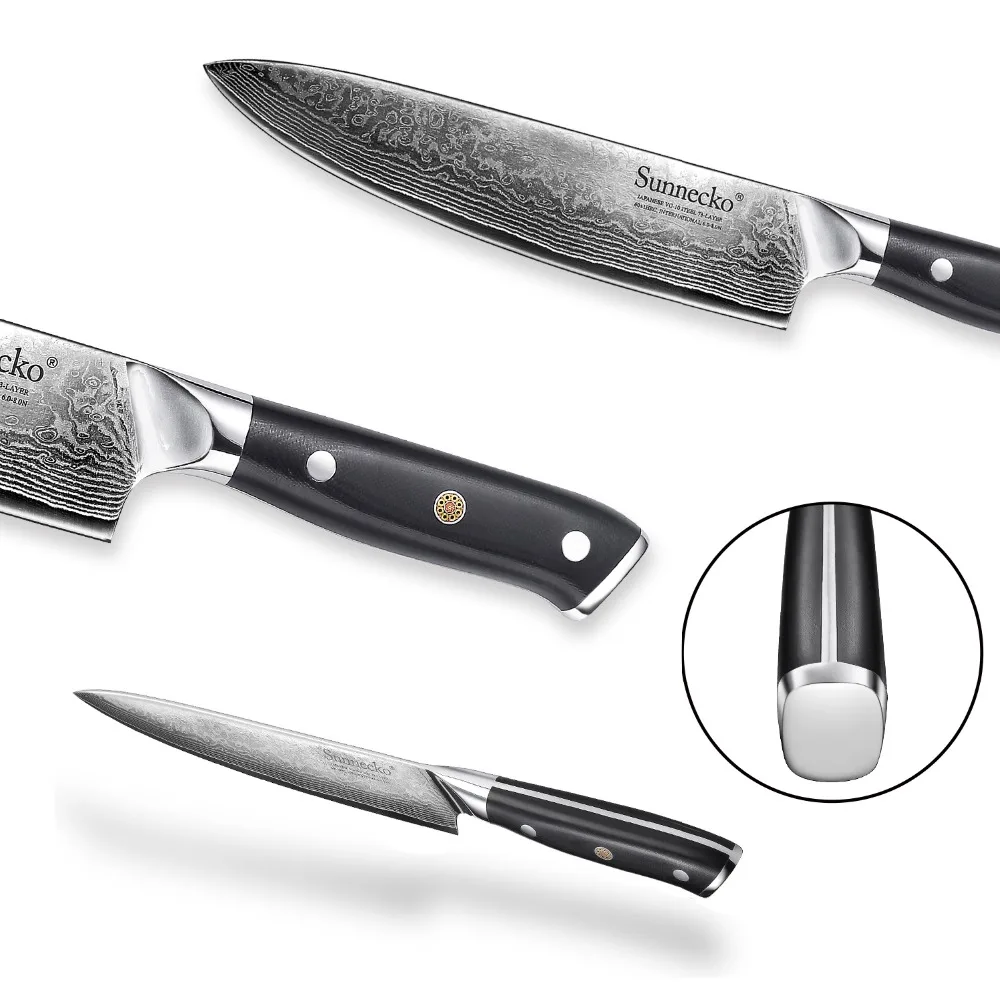 Набор японских кухонных ножей шеф повара SUNNECKO VG10 2 шт. лезвие из стали рукоятка G10