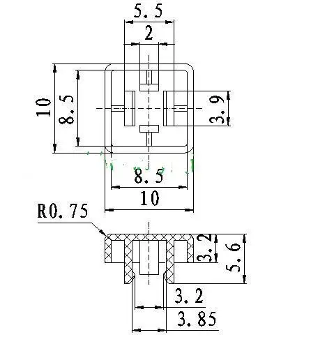 100 шт./лот красная Квадратная Крышка для кнопочного сенсорного переключателя 12*12