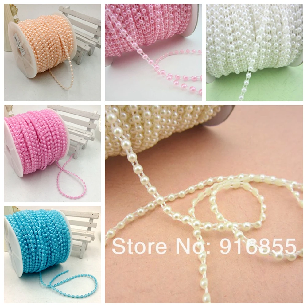 Бесплатная доставка размер 4 мм Выберите белый/розовый цвет 50 м полукруглые