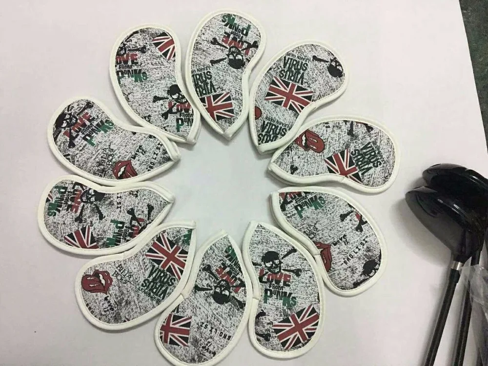 10 шт./компл. головной убор с изображением флага Великобритании черепа гольф-клуба