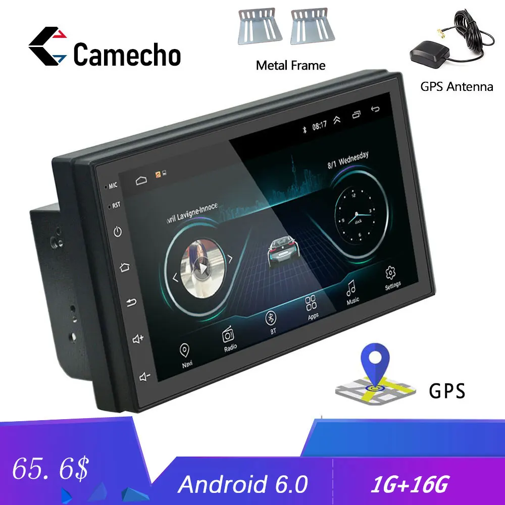Camecho 2 Din 7 'ɺndroid gps-навигация Авторадио автомагнитолы мультимедийный плеер